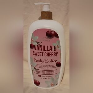 New & Unused BODYPLUS BOTANICS Vanilla & Sweet Cherry Body Butter - 33.8 Fl Ozs